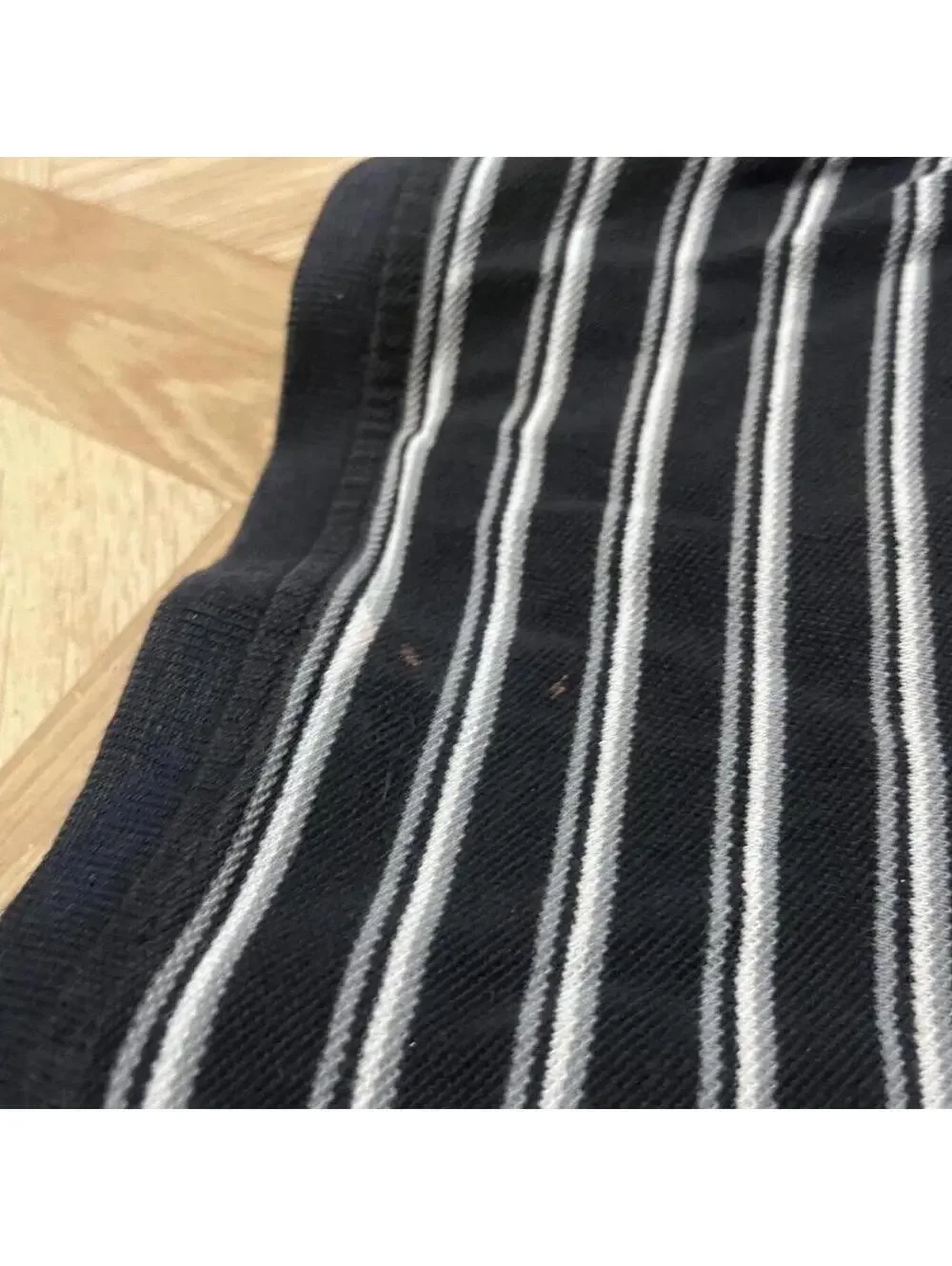 Y2K black and white striped polo tshirt